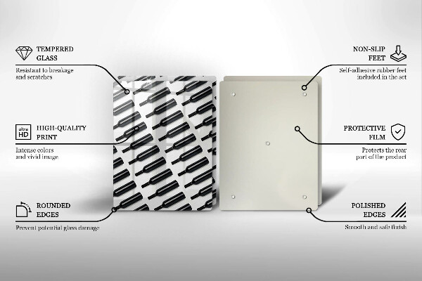 Herdabdeckplatte glas Schwarze Weinflaschen