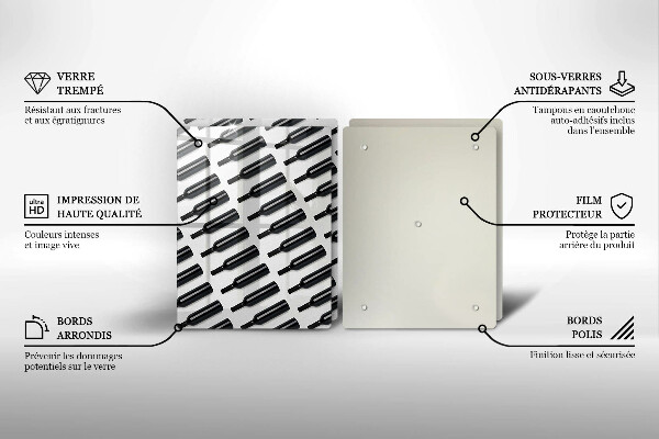 Herdabdeckplatte glas Schwarze Weinflaschen