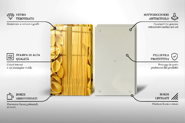 Herdabdeckplatte glas Pasta