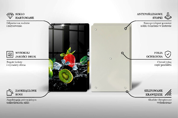 Herdabdeckplatte glas Früchte im Wasser