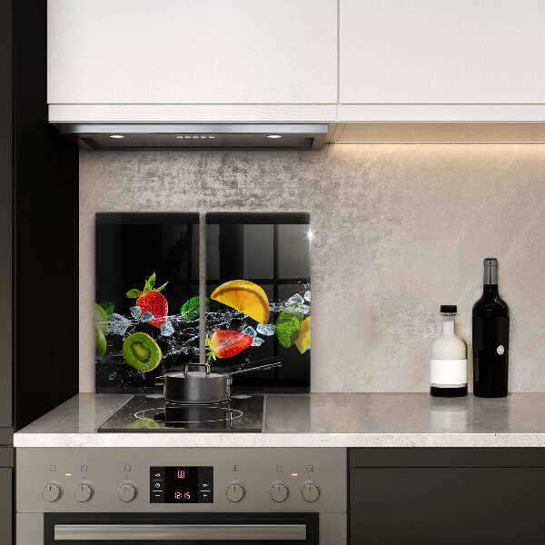 Herdabdeckplatte glas Früchte im Wasser