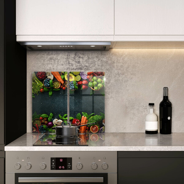 Herdabdeckplatte glas Frisches Gemüse