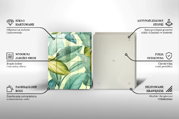 Herdabdeckplatte glas Grüne tropische Blätter