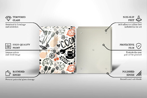 Herdabdeckplatte glas Cartoon-Küchenmotiv