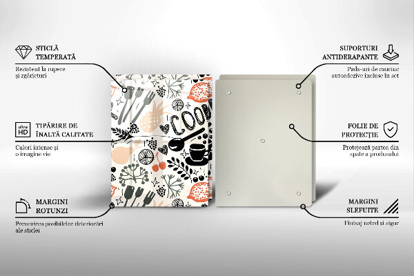 Herdabdeckplatte glas Cartoon-Küchenmotiv