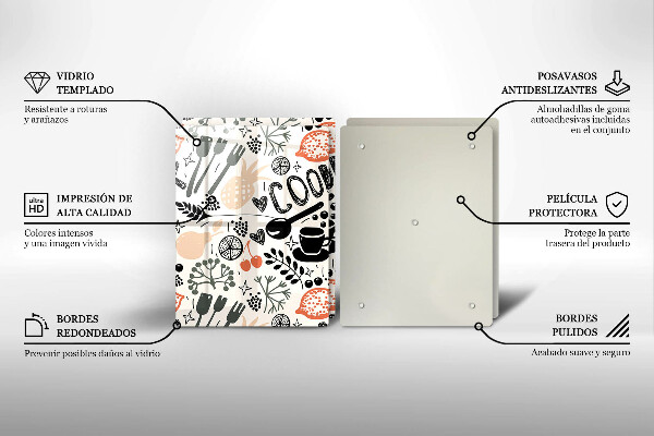 Herdabdeckplatte glas Cartoon-Küchenmotiv