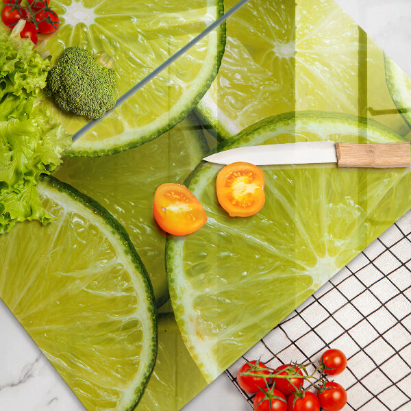Herdabdeckplatte glas Limettenscheiben