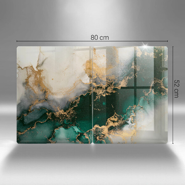 Herdabdeckplatte glas Mehrfarbiger Marmor