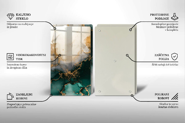 Herdabdeckplatte glas Mehrfarbiger Marmor