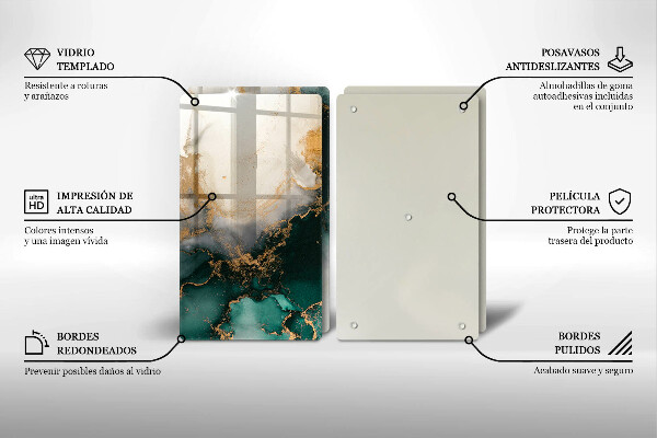 Herdabdeckplatte glas Mehrfarbiger Marmor