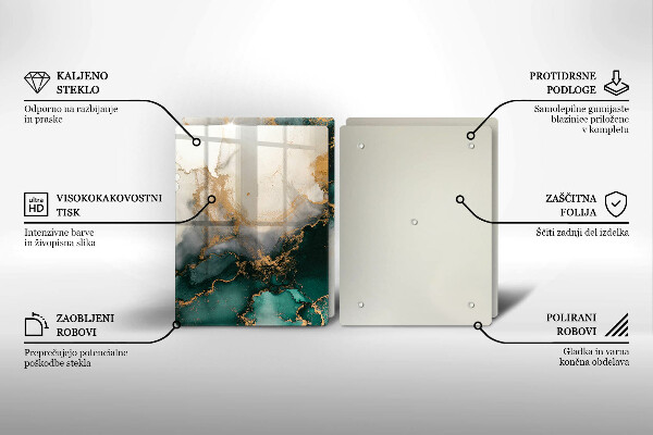 Herdabdeckplatte glas Mehrfarbiger Marmor