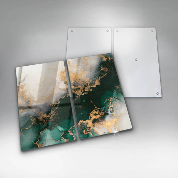 Herdabdeckplatte glas Mehrfarbiger Marmor