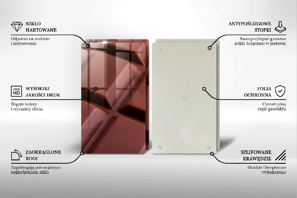 Herdabdeckplatte glas Schokoladenwürfel