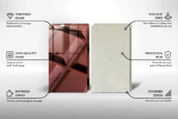 Herdabdeckplatte glas Schokoladenwürfel