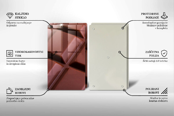 Herdabdeckplatte glas Schokoladenwürfel