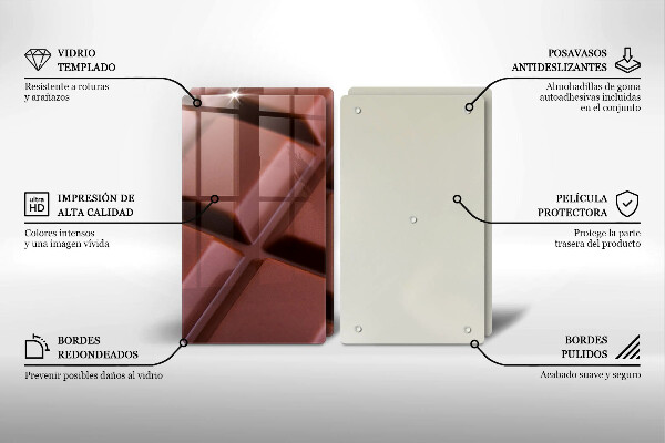Herdabdeckplatte glas Schokoladenwürfel