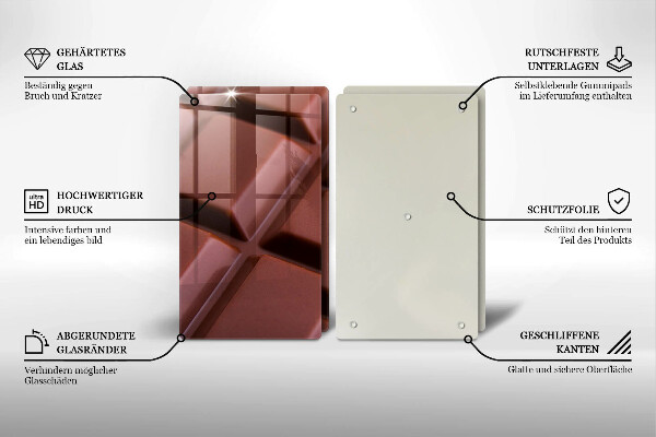 Herdabdeckplatte glas Schokoladenwürfel