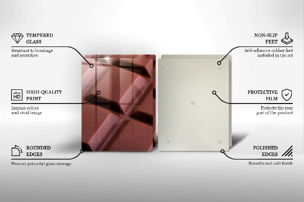 Herdabdeckplatte glas Schokoladenwürfel
