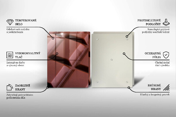 Herdabdeckplatte glas Schokoladenwürfel