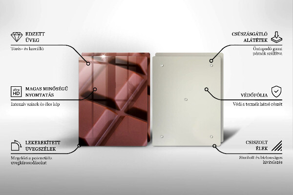 Herdabdeckplatte glas Schokoladenwürfel
