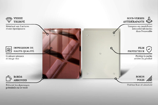 Herdabdeckplatte glas Schokoladenwürfel