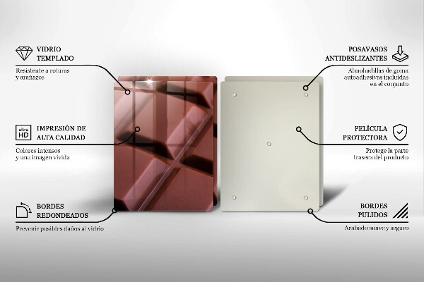 Herdabdeckplatte glas Schokoladenwürfel