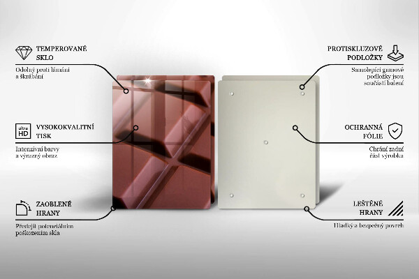 Herdabdeckplatte glas Schokoladenwürfel