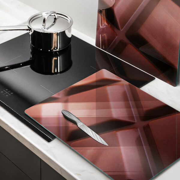 Herdabdeckplatte glas Schokoladenwürfel