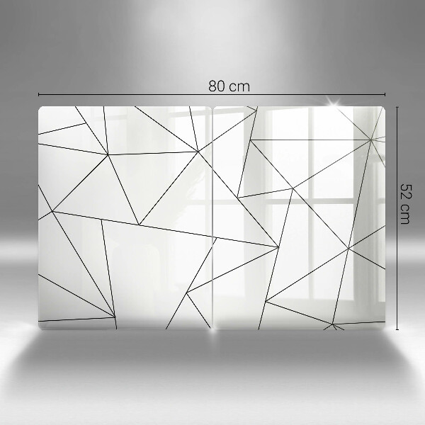Herdabdeckplatte glas Weiße Dreiecke