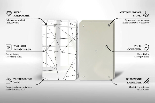 Herdabdeckplatte glas Weiße Dreiecke
