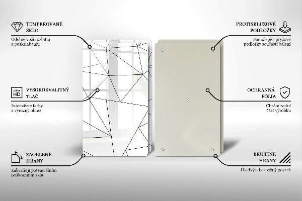 Herdabdeckplatte glas Weiße Dreiecke