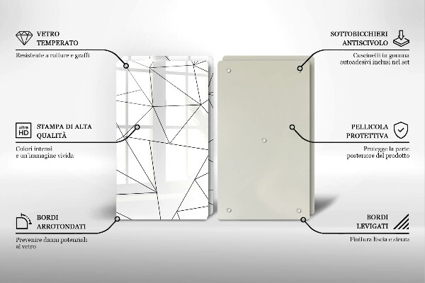 Herdabdeckplatte glas Weiße Dreiecke