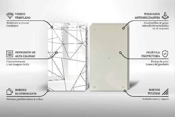 Herdabdeckplatte glas Weiße Dreiecke