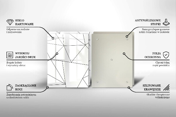 Herdabdeckplatte glas Weiße Dreiecke
