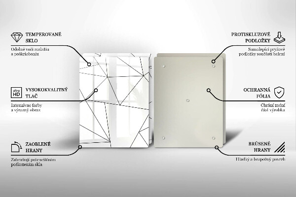 Herdabdeckplatte glas Weiße Dreiecke