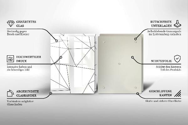 Herdabdeckplatte glas Weiße Dreiecke