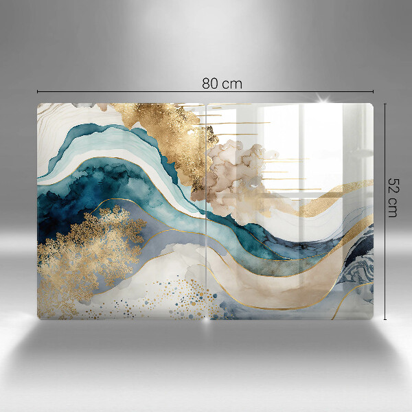 Herdabdeckplatte glas Bunter Marmor