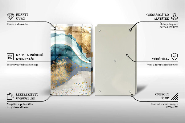 Herdabdeckplatte glas Bunter Marmor