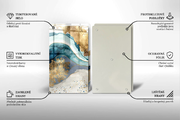 Herdabdeckplatte glas Bunter Marmor