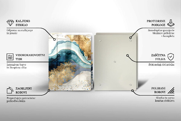 Herdabdeckplatte glas Bunter Marmor