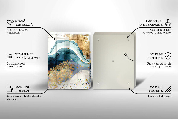 Herdabdeckplatte glas Bunter Marmor