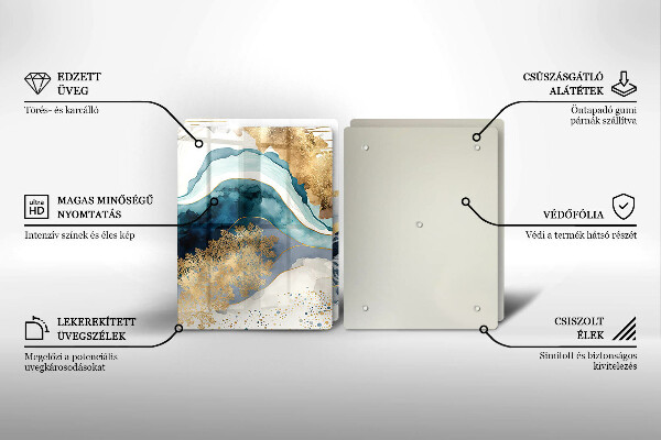 Herdabdeckplatte glas Bunter Marmor