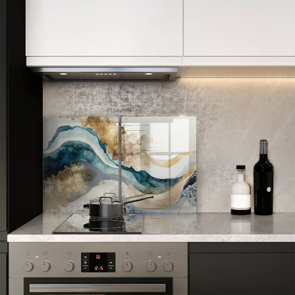 Herdabdeckplatte glas Bunter Marmor