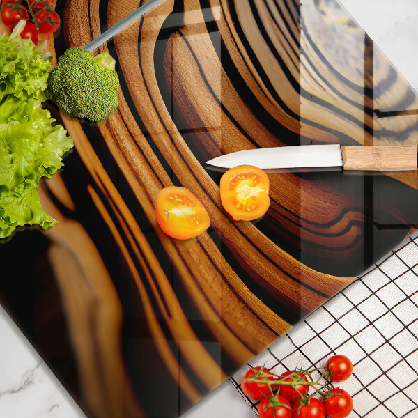 Herdabdeckplatte glas Holzstumpf