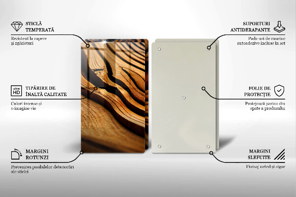 Herdabdeckplatte glas Holzstumpf