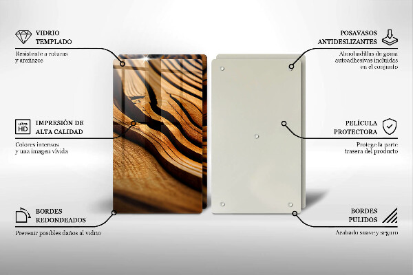 Herdabdeckplatte glas Holzstumpf
