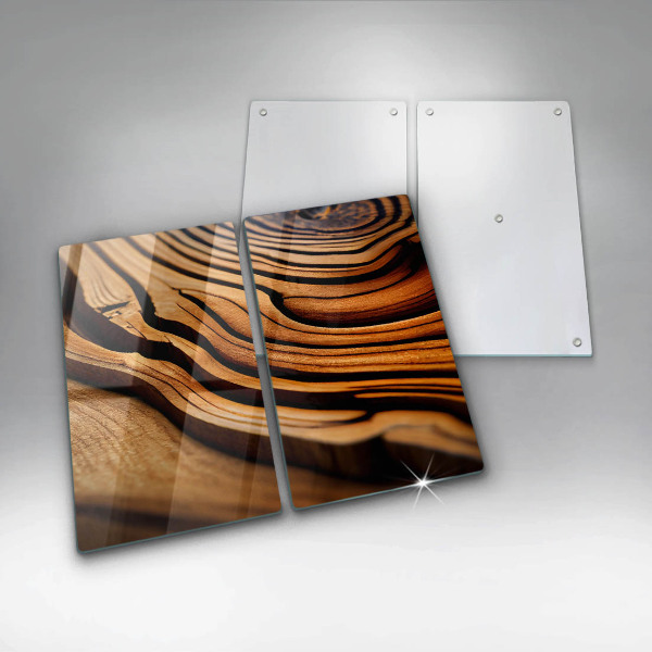 Herdabdeckplatte glas Holzstumpf