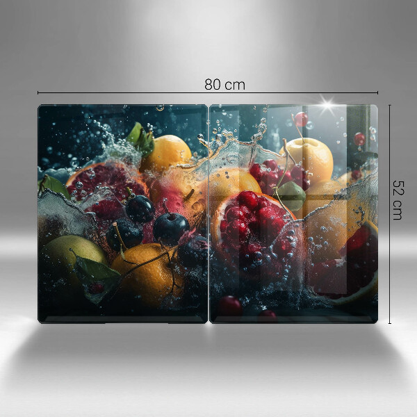 Herdabdeckplatte glas Früchte im Wasser