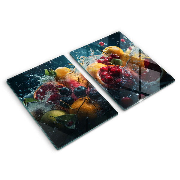 Herdabdeckplatte glas Früchte im Wasser