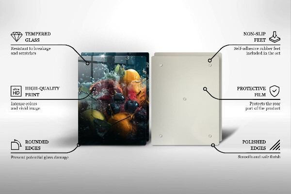 Herdabdeckplatte glas Früchte im Wasser